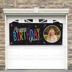 Bold Birthday Personalized Photo Birthday Banner - 30x72