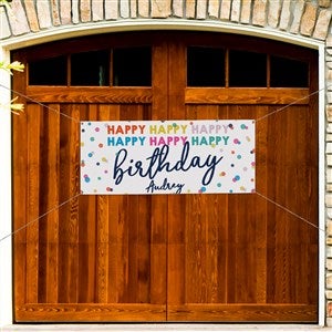 Happy Happy Birthday Personalized Banner 20x48