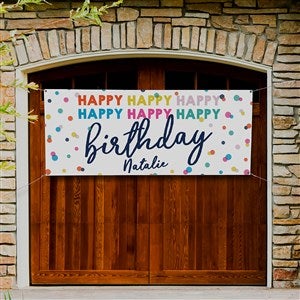 Happy Happy Birthday Personalized Banner 30x72