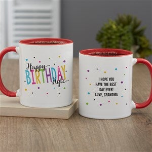 Bold Birthday Personalized Coffee Mug 11oz Red