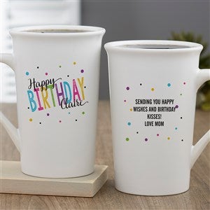 Bold Birthday Personalized Latte Mug 16oz White