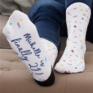 Happy Happy Birthday Personalized Adult Socks