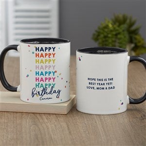 Happy Happy Birthday Personalized Coffee Mug 11oz Black