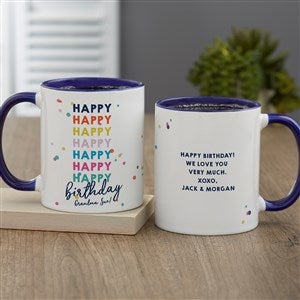 Happy Happy Birthday Personalized Coffee Mug 11oz Blue