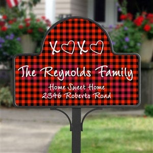 XoXo Buffalo Check by philoSophie's Personalized Garden Sign