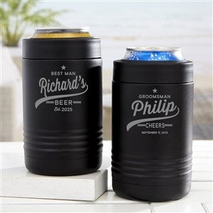 Groomsman Brewing Co. Personalized Stainless Insulated Beer Can Holder
