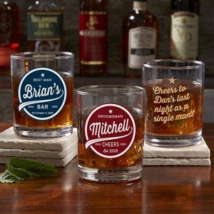 Groomsman Brewing Co. Personalized Printed Whiskey Glasses