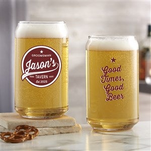 Groomsman Brewing Co. Personalized Printed Beer Can Glass