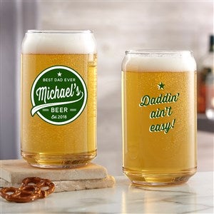 Dad's Brewing Company Personalized 16oz Printed Beer Can Glass