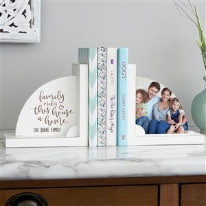 Family Makes This House a Home Personalized Wood Bookends