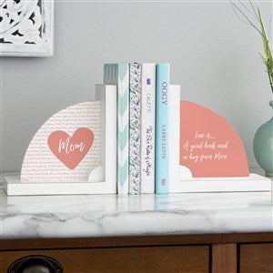 Family Heart Personalized Wooden Bookends