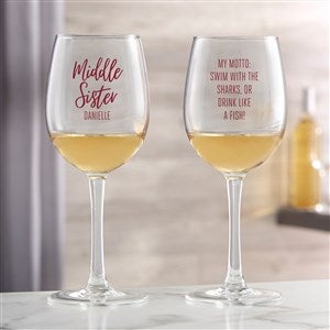 Sisters Forever Personalized 12 oz. White Wine Glass