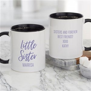 Sisters Forever Personalized Coffee Mug 11 oz.- Black