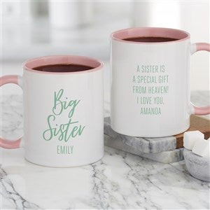 Sisters Forever Personalized Coffee Mug 11 oz.- Pink