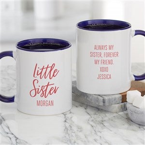 Sisters Forever Personalized Coffee Mug 11 oz.- Blue