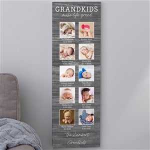 Life Is Grand Personalized 10 Photo Canvas Print - 12x36