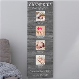 Life Is Grand Personalized 4 Photo Canvas Print - 12x36