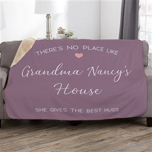 No Place Like Personalized Grandparents 60x80 Sherpa Blanket
