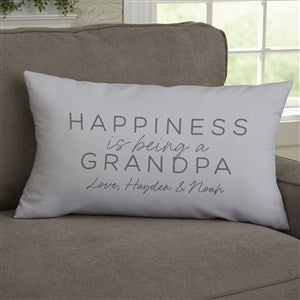 Happiness is Being a Grandparent Personalized Lumbar Velvet Pillow
