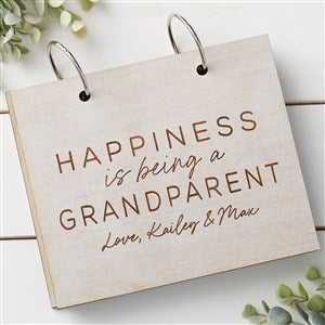Happiness is Being a Grandparent Whitewash Wood Photo Album