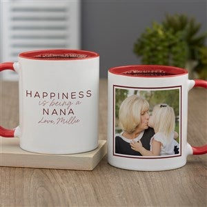 Happiness is Being a Grandparent Personalized Photo Mug 11oz Red