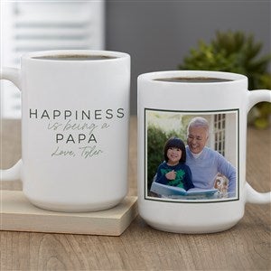 Happiness is Being a Grandparent Personalized Photo Mug 15oz White