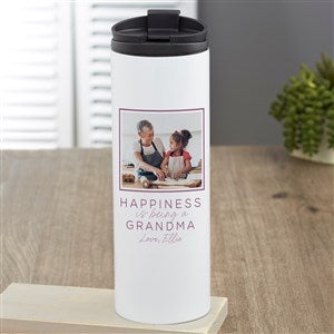 Happiness is Being a Grandparent Personalized Photo Travel Tumbler