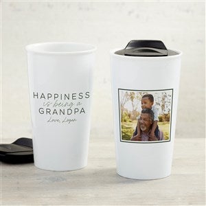 Happiness is Being a Grandparent Personalized Ceramic Travel Mug