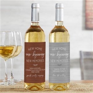 New Home, New Memories Personalized Wine Bottle Labels