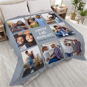 Happy Little Moments Personalized 90x108 Plush King Fleece Photo Blanket