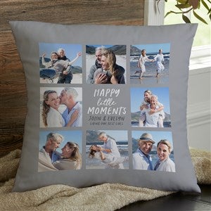 Happy Little Moments Personalized 18x18 Photo Throw Pillow
