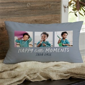 Happy Little Moments Personalized Lumbar Velvet Photo Throw Pillow