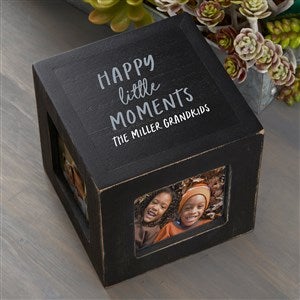 Personalized Photo Cubes - Happy Little Moments - Black