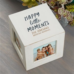 Personalized Photo Cubes - Happy Little Moments - White