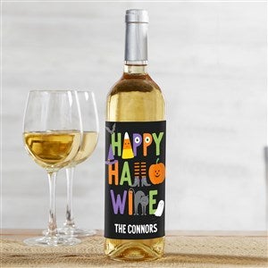 Personalized Halloween Wine Bottle Label - Trick or Treat Icons