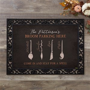 Family Broom Personalized Halloween Doormat - 18x27