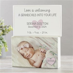 Love Is Welcoming A Grandchild Personalized Photo Shelf Block - Set of 2