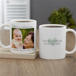 Love Is Welcoming A Grandchild Personalized Coffee Mug 11 oz.- White