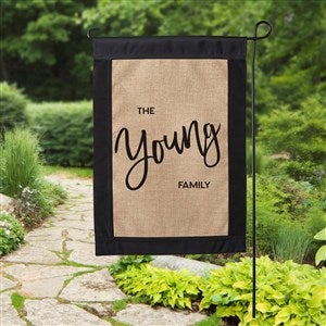 Bold Family Name Personalized Burlap Garden Flag