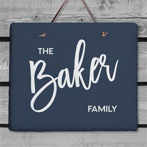 Bold Family Name Personalized Slate Plaque