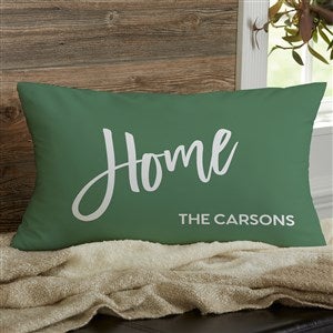 Bold Family Name Personalized Lumbar Velvet Throw Pillow