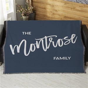 Bold Family Name Personalized 56x60 Woven Throw
