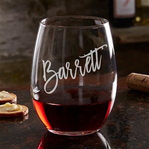 Bold Family Name Personalized 21oz Stemless Wine Glass