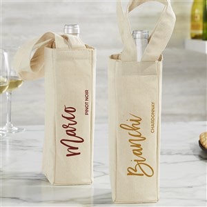 Personalized wine tote bags clearance