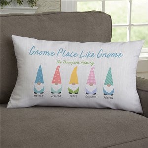 0 Spring Gnome Personalized Lumbar Velvet Throw Pillow