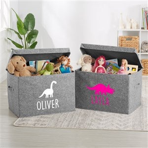 Dinosaur Personalized Felt Toy Box  - 36039