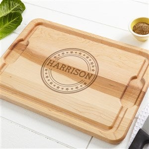 Patriotic Plaid Personalized Maple Cutting Board - 12x17