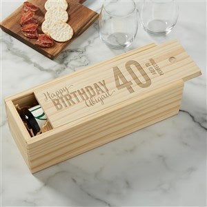 Bold Birthday Personalized Wood Wine Box - #36123