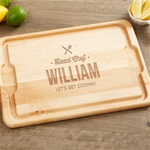 Head Chef Personalized Maple Cutting Board - 12x17