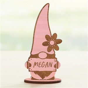 0 Personalized Pink Stain Wood Spring Gnome